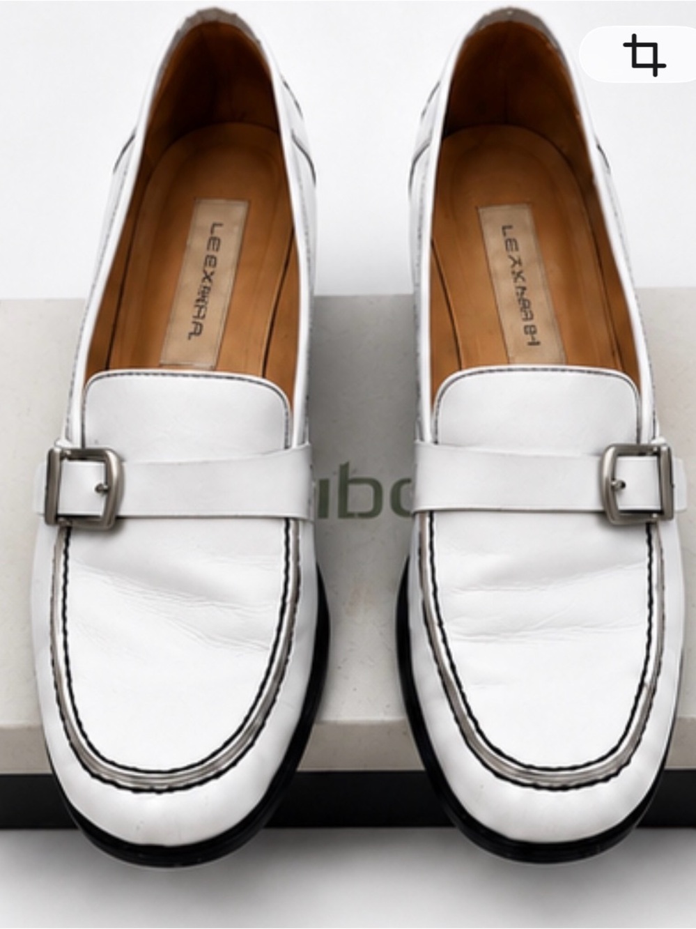 Liz Claiborne Rexanne White Polished Calf Leather Loafers    Size 7.5M
